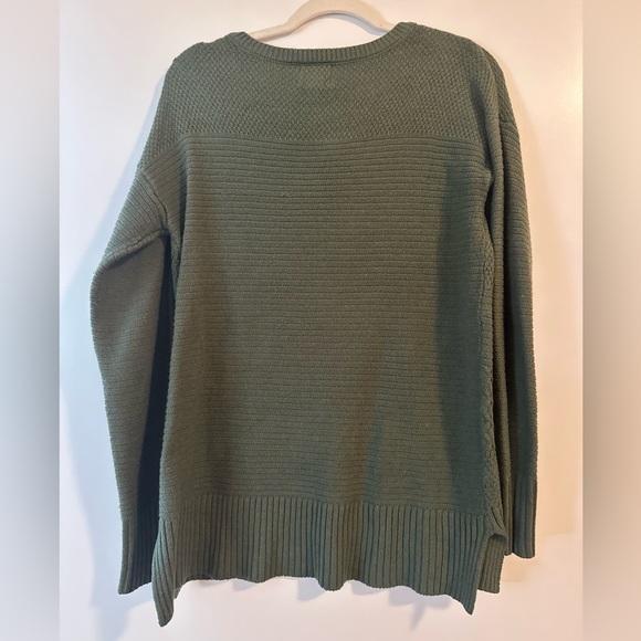 St. John's Bay Olive V-Neck Sweater with Button Accents - Picture 4 of 5